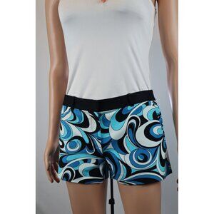 Michael Michael Kors Womens Size 8‎ Swirl Print Shorts Blue & Black Mid-Rise